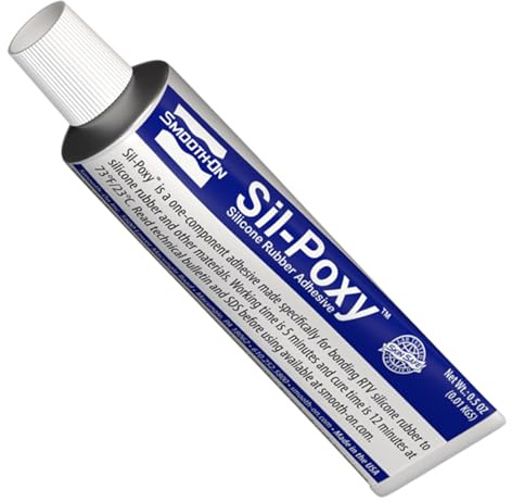 Smooth-On SIL-Poxy™ Rubber Silicone Adhesive, 0.5 oz Tube – Flexible RTV Silicone Glue for Silicone Rubber Repair & Bonding, Strong Waterproof Sealant (Packaging May Vary)