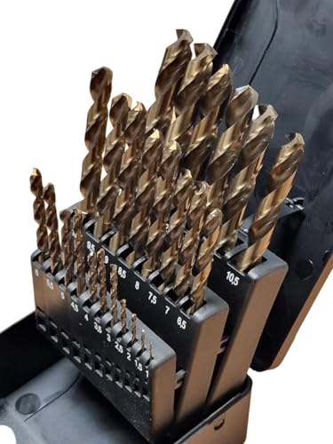 PTI 25-Piece Cobalt HSS Twist Drill Bit Set 1mm to 13mm Ideal for cutting iron, alloy steel, sheet metals, non-ferrous metals, cast steel, plastic 8% Cobalt