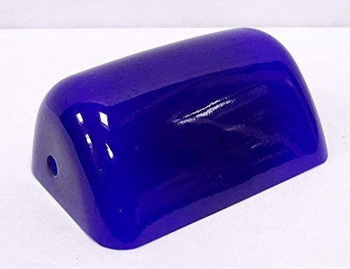 linoows Lampenschirm für Bankerslampe, Ersatzschirm Banker Lampe, Blau 18 cm.