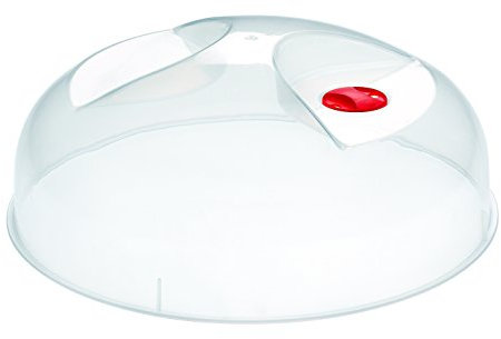Heidrun 1910 Coperchio per Microonde, 25 cm, Trasparente/Rosso, 24 cm