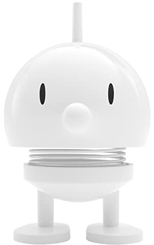 Hoptimist Bumble Wackelfigur & Glücksbringer, Skandinavische Deko Figuren für Wohnzimmer, Schreibtisch, Büro, Bürodeko & Lustige Kleine Geschenke, 4,5 x 5,8 x 7,6 cm, Small, Weiß