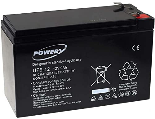 Powery Batería de Gel para SAI APC Power Saving Back-UPS ES 8 Outlet 9Ah 12V