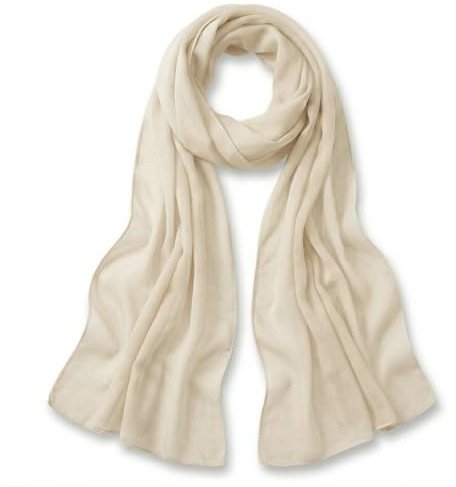 TigerTie signore chiffon foulard - beige Uni dimensione 160 cm x 36 cm - sciarpa
