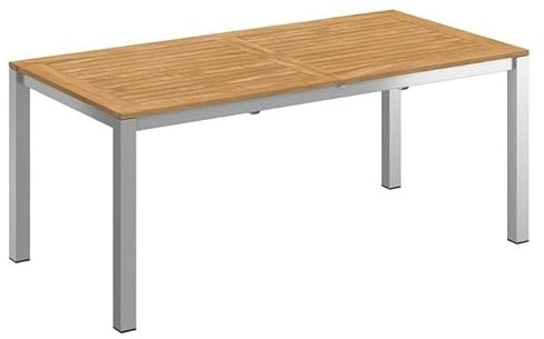 OUTLIV. Oviedo Ausziehtisch, ausziehbar, 240x90 cm, Stahl/Teakholz