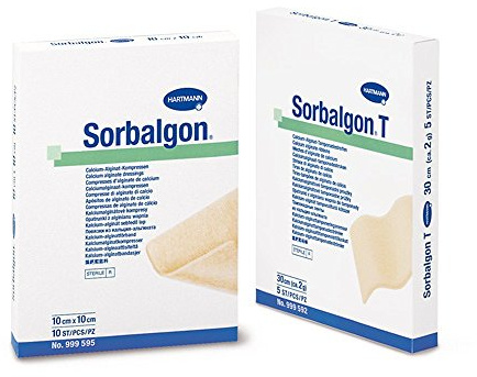 Hartmann Sorbalgon förpackning med 10 plåster 5 x 5 cm