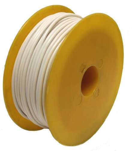 All Trade Direct 50M Roll Reel White Auto Cable 28/0.30 Strand 17.5A 2.0Mm2 Single Core Car Wire