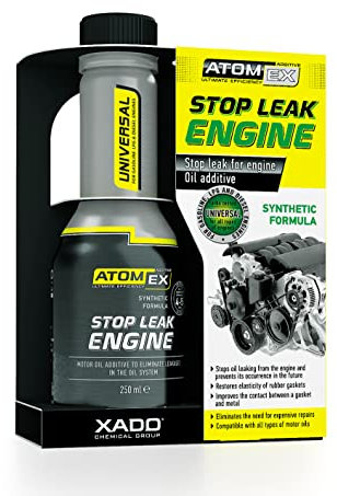 XADO Motoröl Additiv Stop Leak Engine - Ölverlust Stop, Motor Dichtmittel für Undichtigkeiten, Öl Additiv Diesel für Motordichtung - Benzin- und Dieselmotor, Ölleckstop, Ölverbrauch Stop - 250 ml