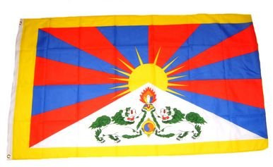 Flaggenking Tibet Flagge/Fahne - wetterfest, mehrfarbig, 150 x 90 x 1 cm