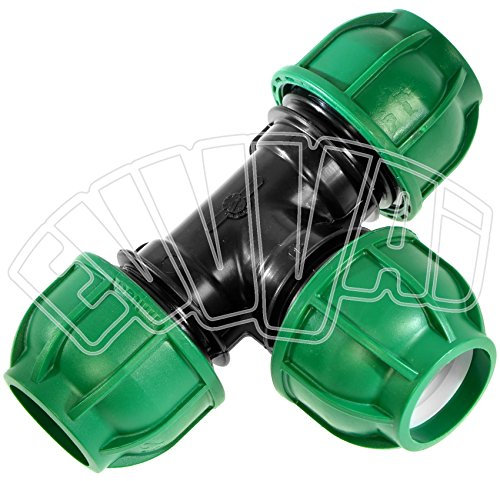 50 X 50 X 50 MM - TEE RACCORDO A T A COMPRESSIONE PER TUBO PN IRRIGAZIONE ACQUA