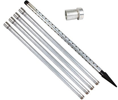 Rammbrunnen-Bausatz 1 1/4 Länge 5,15 m mit Rammfilter Gewinderohren Schlagkopf (Garten-Brunnenbausatz Schlagbrunnen)