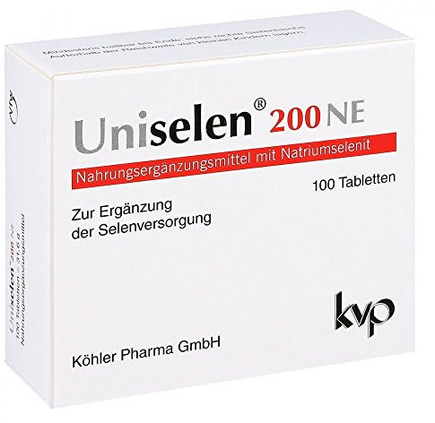 Uniselen 200 NE Tabletten – 200 µg hochdosiertes Selen (Natriumselenit) für eine normale Immunsystem- und Schilddrüsenfunktion und zur Unterstützung normaler Haare & Nägel, glutenfrei, vegan, 100 St