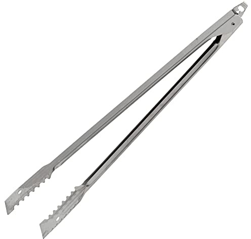 Edlund 6416HDL 16 Heavy-Duty Gripper Tong with Lock | Commercial Flat Paddle and Serrated Utility Kitchen Utensil for Restaurant Buffet Catering, 16L x 16W x 0.98H, Stainless Steel (Pack of 1)