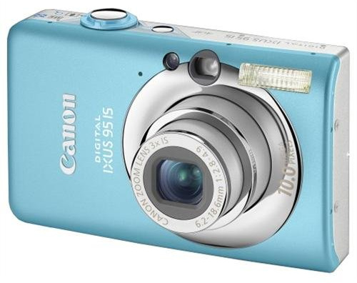 Canon Digital IXUS 95 IS Digitalkamera (10 MP, 3-fach opt. Zoom, 6,4cm (2,5 Zoll) Display, Bildstabilisator) blau