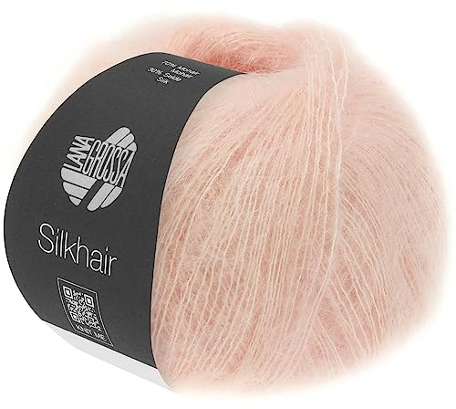 LANA GROSSA Silkhair | Feines Lace-Garn aus Superkid Mohair mit Seide | Handstrickgarn aus 70% Mohair (Superkid) & 30% Seide | 25g Wolle zum Stricken & Häkeln | 210m Garn FB 86