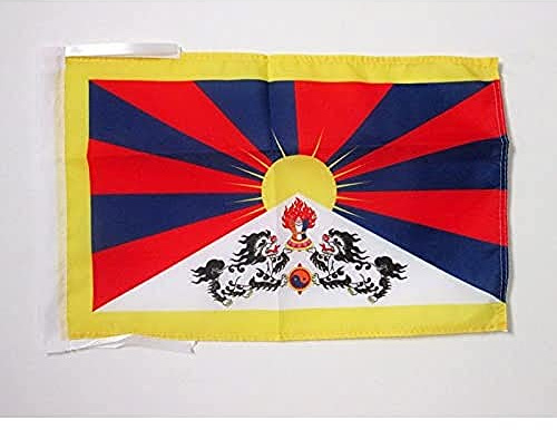 AZ FLAG Flagge Tibet 45x30 cm Fahne Tibetische Polyester 100D Kordeln | Für innen und außen dekorative Flagge doppelte Nähte und verstärkte Kanten mit Schnüre 100D Polyester