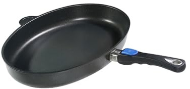 Original Gundel GUSS-FISCHPFANNE INDUKTION, 41 x 27 cm, Höhe 5cm, Titan-Keramik-Oberfläche, PFOA-frei, ovale Pfanne