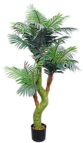 Decovego Künstliche Palme Kunstpalme Kunstpflanze Palme künstlich wie echt Plastikpflanze Cycuspalme Balkon Deko Dekoration 165 cm hoch