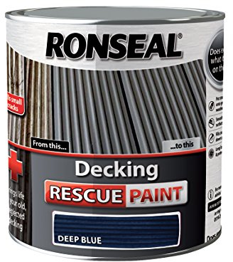 Ronseal DRPDB25L 2.5 Litre Decking Rescue Paint - Deep Blue