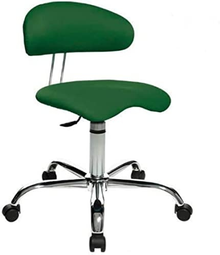 TOPSTAR Sitness 40, Fitnesshocker, Arbeitshocker, Rollhocker mit Rückenunterstützung, 3-Dimensional bewegliche Sitzfläche, Stoffbezug Grün