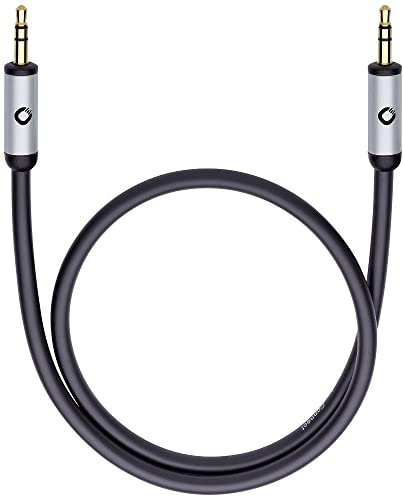 OEHLBACH I-Connect J-35 - Mobiles AUX Audiokabel, 3,5mm Klinke für Kopfhörer, KFZ, Smartphones (Stereo, Klinkenkabel, OFC, geschirmt) - 3 Meter schwarz