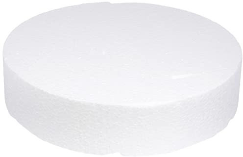 Rayher Styrofoam Disc, 30 cm x 7 cm, Plastica, Rotondo, Bianco