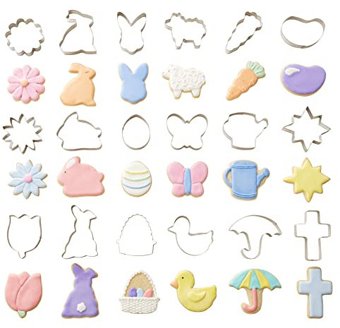 Wilton Metal Easter Cookie Cutter Set with Storage Tub, 18-Piece