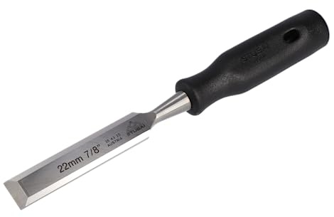Stubai 354322 Scalpello per Legno, Impugnatura in PP Nera, 22 mm
