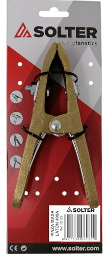 Pinza de Masa de Latón 400A Solter - Alta Conductividad y Resistencia para Soldadura Profesional