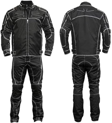 German Wear 2-teiler Motorradkombi Cordura Textilien Motorradjacke & Motorradhose Schwarz, 60/4XL