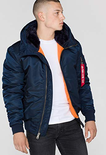 Alpha Industries MA-1 Bomberjacka med huva för män Rep.Blue