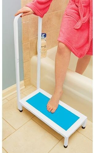 BATH STEP WITH HANDLE Bath Step Rubber White 54 x 25 x H 11.5 A 89 cm