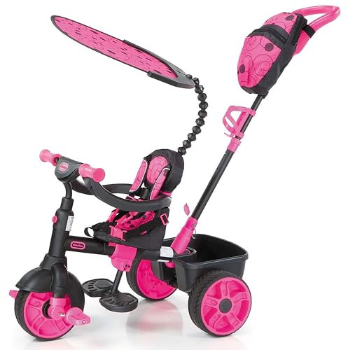 Little Tikes 4-in-1 Deluxe Edition Dreirad- Dreirad für Kleinkinder - 9 Monate bis 3 Jahre - Ganztägiges aktives Spiel - Neon Pink