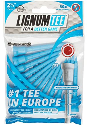 Longridge Golf Zubehör Lignum 72 mm Tees 12 PK, Blau, TELT7212BL