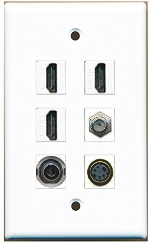Riteav – 3 HDMI 1 cavo coassiale tv- F-Type 1 porta S-Video 1 porte 3.5 mm parete piastra
