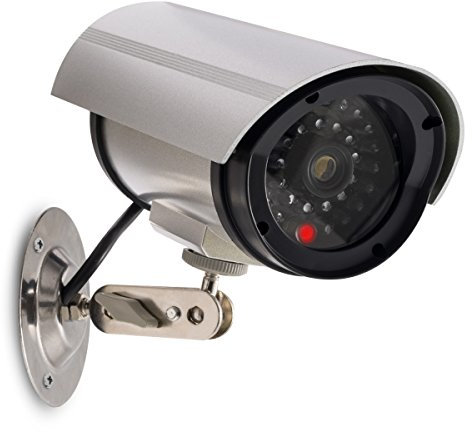 kwmobile Finta Telecamera di Sorveglianza - Videocamera Deterrente da Esterno con Luci LED rosse - Finta Telecamera di Videosorveglianza a Batteria