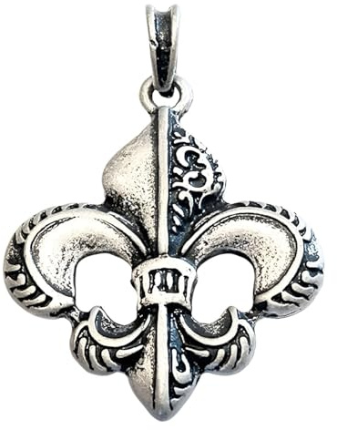 Germanenschmuck Fleur de LYS L (pendentif en argent vieilli).