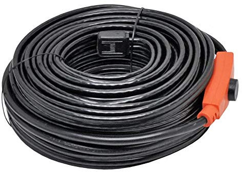 VOSS Câble Chauffant 24m, Antigel, Chauffage Gouttière, Noir, Orange