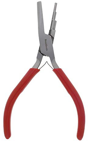 The Beadsmith 3-Step Round/Concave (Hollow) Pliers – Creates 3-4-5mm Loops – Wire Looping and Wire Bending Plier – 6 inches – Steel Head & Double Leaf Springs – Tool for Jewelry Making
