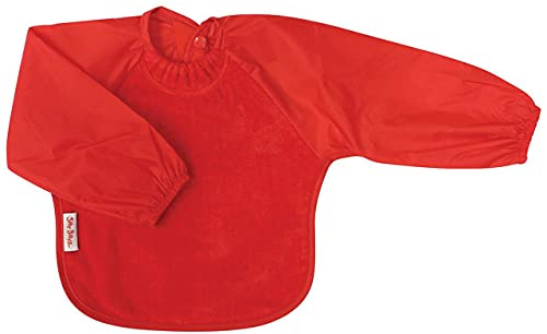 Silly Billyz SIB-205RR Langarm-Lätzchen, medium, 6-24 Monate, Velours, rot
