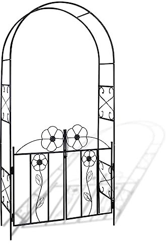 vidaXL Arco da Giardino con Cancello Fiori Rose Piante Rampicanti Pergolato