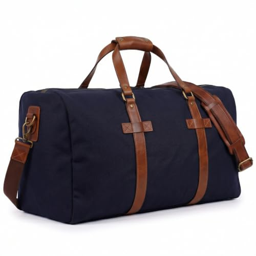 SID & VAIN große XL Reisetasche echt Leder - Sporttasche groß Chase XXL - Weekender Handgepäck mit Schultergurt - Ledertasche Herren und Damen blau handgefertigt