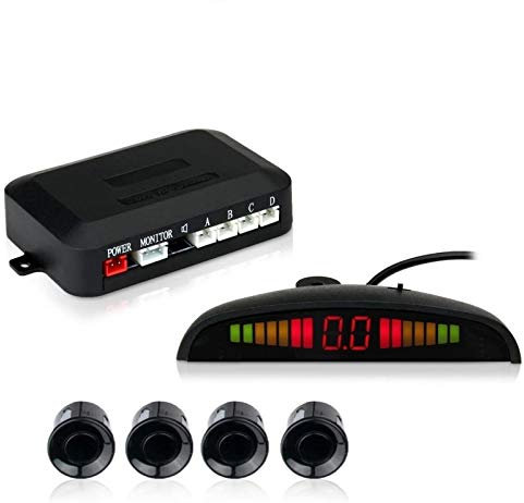 Kabalo Car Vehicle Parking Rear Reverse 4 Sensors Kit Buzzer Radar LED Display Audio Alarm