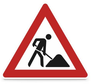 Verkehrsschild Baustelle VZ 123 - Seitenlänge: 63,0 cm - Material: Aluminium, retroreflektierend - STVO geeignet - SafetyMarking