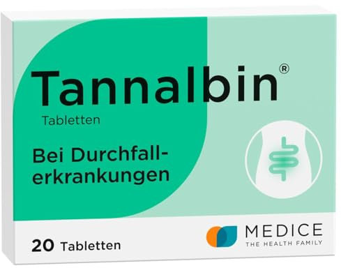 Tannalbin 500 mg 20 Tabletten bei Durchfallerkrankungen - wirkt rasch & zuverlässig - sehr gut verträglich - vermeidet Flüssigkeitsverlust