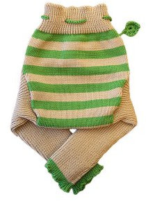 100% Merinowolle Baby Wollwindelhose Überhosen Hose gestrickt gestreift Schafswolle Beige+Green L