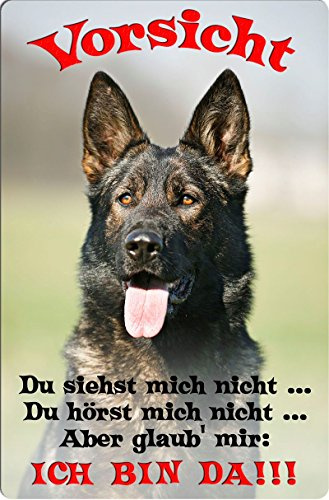 +++ Deutscher SCHÄFERHUND - Metall WARNSCHILD Schild Hundeschild Sign - DSH 35 T2