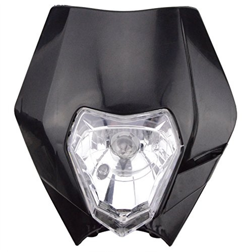 GOOFIT Schwarz S2 12V 35W Kopfleuchte Licht Verkleidung Halogen Scheinwerfer Lndicator Lampenschirm Ersatz für Super moto Dirt Bike Moter