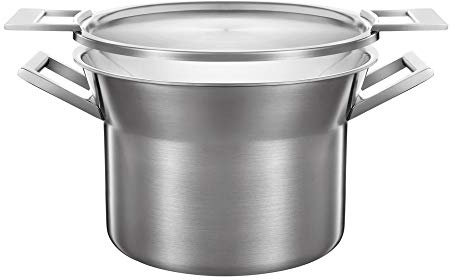 CASTEY - Cacerola Alta de Artic, 22 cm, Aluminio, Color Plateado, con Tapa Reversible, Revestimiento Antiadherente, Distribuye de Forma Homogénea el Calor, Resistente y Duradera, Libre de PFOA