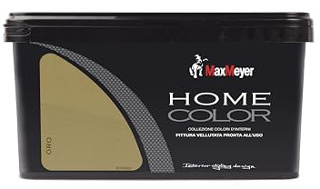 MaxMeyer Pittura colorata lavabile finitura metallizzata per interni Home Color ORO 2,5 L