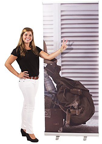 Roll Up Display 85 x 200 cm - HD-Druck in 1.200 dpi, stehendes Werbebanner mit hochwertiger Transporttasche